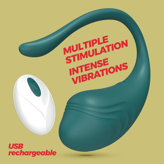 CRUSHIOUS HUEVO VIBRADOR RECARGABLE CON MANDO A DISTANCIA TAMAGO ESMERALDA