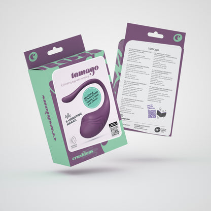 CRUSHIOUS HUEVO VIBRADOR RECARGABLE CON MANDO A DISTANCIA TAMAGO MORADO
