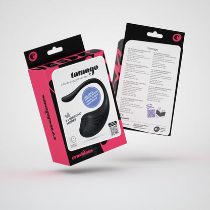 CRUSHIOUS HUEVO VIBRADOR RECARGABLE CON MANDO A DISTANCIA TAMAGO NEGRO