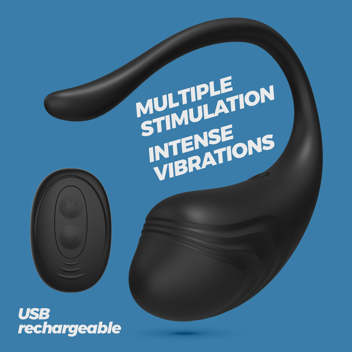 CRUSHIOUS HUEVO VIBRADOR RECARGABLE CON MANDO A DISTANCIA TAMAGO NEGRO