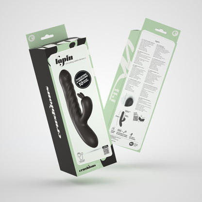CRUSHIOUS VIBRADOR CONEJO RECARGABLE CON EMPUJE  LAPIN NEGRO