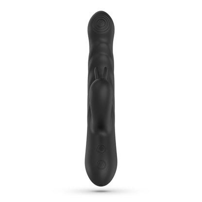 CRUSHIOUS VIBRADOR CONEJO RECARGABLE CON EMPUJE  LAPIN NEGRO
