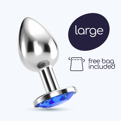 CRUSHIOUS PLUG ANAL JOYA BIJOU AZUL GRANDE CON BOLSA ATERCIOPELADA GRATIS