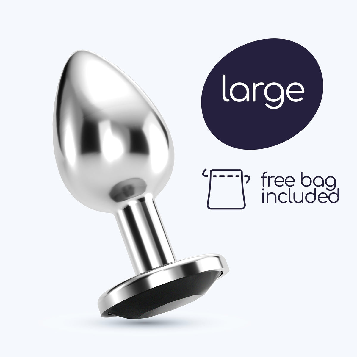 CRUSHIOUS  PLUG ANAL JOYA BIJOU NEGRO GRANDE CON BOLSA ATERCIOPELADA GRATIS